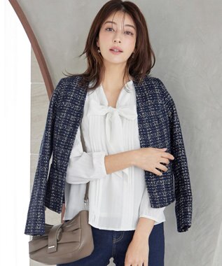 Tiaclasse 【新色追加・洗える】リボンタイブラウス オフホワイト