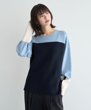 YECCA VECCA 釦デザイン配色ニット