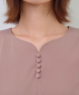 Tiaclasse 【セレモニー・洗える】ハートネックくるみ釦ワンピース ピンク