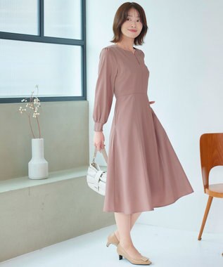 Tiaclasse 【セレモニー・洗える】ハートネックくるみ釦ワンピース ピンク