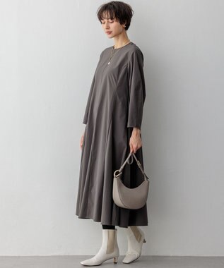 23区 S 【洗える】ストレッチタイプライター ワンピース スレート系