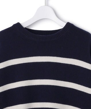23区 S 【SLOW/一部店舗限定】ソフトウール ボーダー ニット ネイビーボーダー