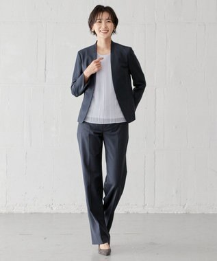 J.PRESS LADIES S BAHARIYE ノーカラー ジャケット ネイビー系