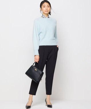 組曲 L 【手洗い可】フラッフィー ファーニット サックスブルー系