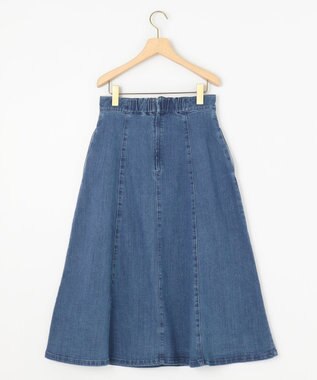 組曲 ライトデニム フレアスカート ライトインディゴ系