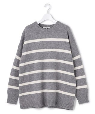 23区 S 【SLOW/一部店舗限定】ソフトウール ボーダー ニット ライトグレーボーダー