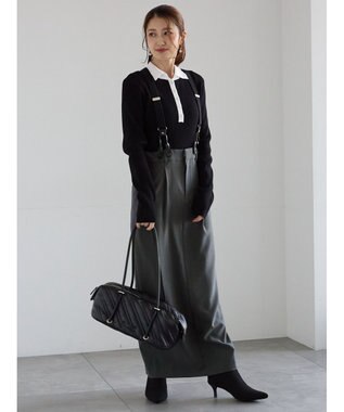 Te chichi パネルパターンアソートリブポロニット ブラック