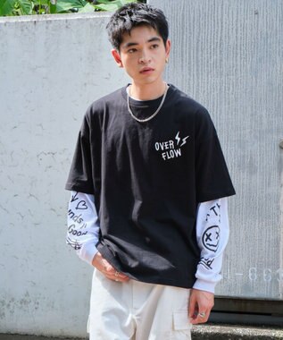 WEGO 【ユニセックス着用ITEM/2点SET】アクセ付きアンサンブルT（LS） ブラック