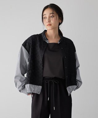 YECCA VECCA レースMIXレイヤードデザインシャツ