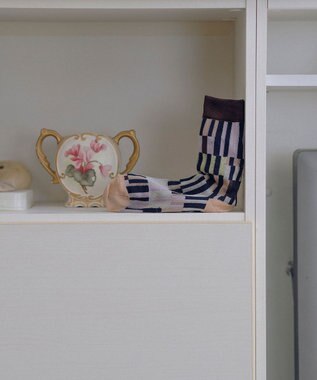 TRICOTE ランダムストライプパッチソックス