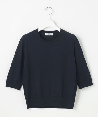 J.PRESS LADIES 【洗える】BASIC HT COTTON クールネック プルオーバー ネイビー系