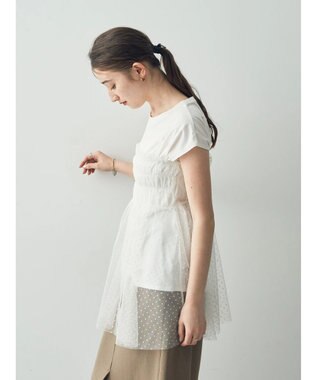 YECCA VECCA 【2点SET】マルチwayチュールオーバーキャミSET/Tee Off White