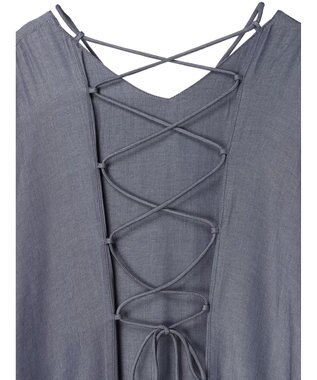 Green Parks ・ｆｕｒｒｙ　ｒａｔｅ　バックレースアップワンピース Light Gray