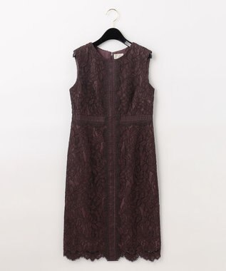 GRACE CONTINENTAL レースタイトドレス ブラウン