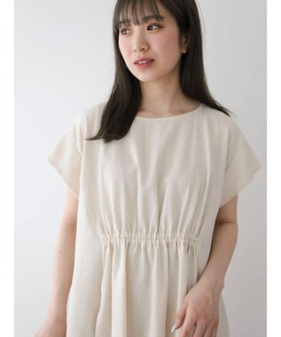 Green Parks 変形ストライプジャガードチュニック Light Beige