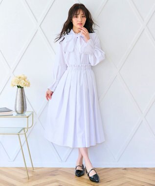 Feroux 【キレイ見えセットアップ対応】オールタック スカート ホワイト系1