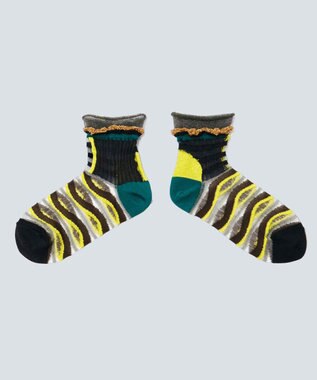 COQ WAVE ECHO シアーボーダーソックス ブラック