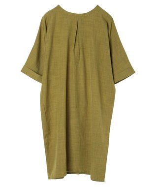 Green Parks 前後２ｗａｙミディ丈タックワンピース Green