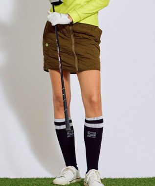 PW CIRCULUS 【WOMEN】キルティング中綿リバーシブルスカート  ゴルフウェア レディース カーキ系