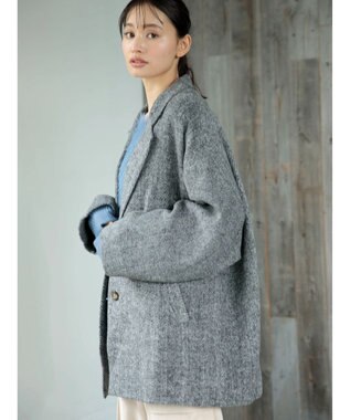 Green Parks ・ＥＬＥＮＣＡＲＥ　ＤＵＥ　ヘリンボーンミドルコート Gray