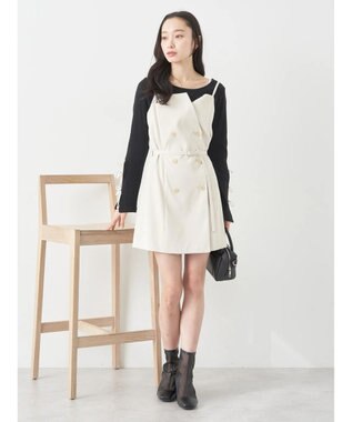 earth music&ecology トレンチ風キャミミニワンピース Ivory