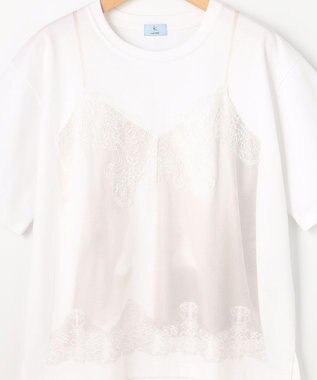 組曲 S 【先行予約・WEB限定】トロンプルイユ レースキャミソール Ｔシャツ ホワイト系
