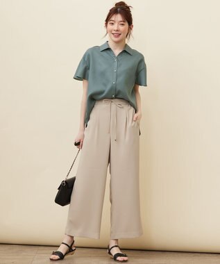 ANY SIS 【洗える】イージードロスト ワイドパンツ アイボリー