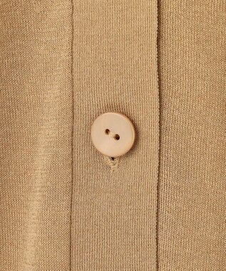 ICB L 【洗える】 マーセライズコットンシアー カーディガン チノベージュ×ゴールド系