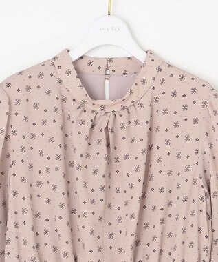 ANY SIS 【洗える】2WAYボウプリント ワンピース ベージュ系