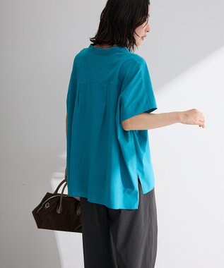 Green Parks 半袖シアースキッパーブラウス Blue