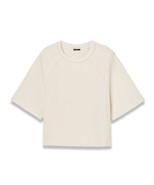 【洗える】リネンブレンド　ショートスリーブニット