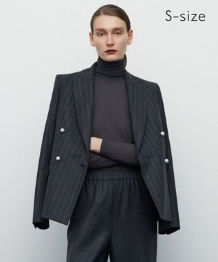 BEIGE， 【S-size】MARCEAU / パールジャケット C.Gray × White Line