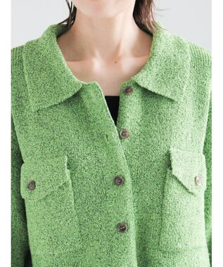 Te chichi メランジ衿ニットジャケット グリーン