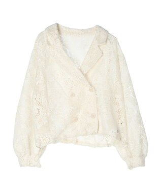 earth music&ecology レースジャケット Ivory