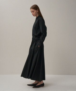 ATON NATURAL DYED COTTON LAWN | ギャザースカート BLACK