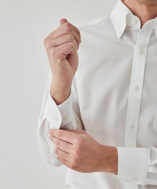 GOTAIRIKU 春夏向け【形態安定】SUMMERPREMIUMPLEATS_ボタンダウンカラー 長袖ドレスシャツ(25年春夏モデル) ホワイト系