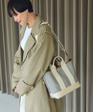 TOPKAPI 【Breath TOPKAPI】スコッチグレイン ネオレザー トート バッグ ショルダー付き M ライトグレー