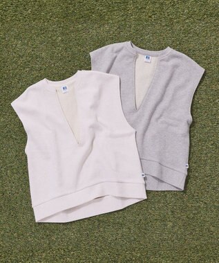 AMERICAN HOLIC 【RUSSELL】裏毛Vネックベスト Oatmeal