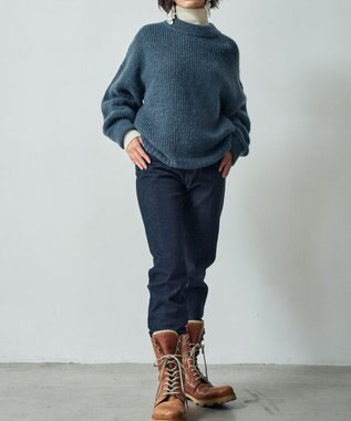 muuc 〈天然素材の上質なモヘヤ〉アルパカモヘヤ畦編みプルオーバー〈日本製〉 ブルーグレー