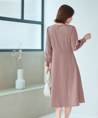 Tiaclasse 【セレモニー・洗える】ハートネックくるみ釦ワンピース ピンク