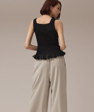 GRACE CONTINENTAL シアーフリルニットトップ ブラック