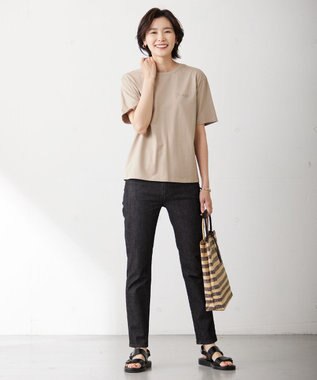 J.PRESS LADIES エンブロイダリー ロゴ Tシャツ キャメル系