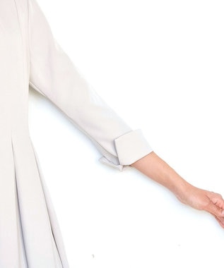 Tiaclasse 【ダブルクロス・洗える】ラインワンピース グレージュ