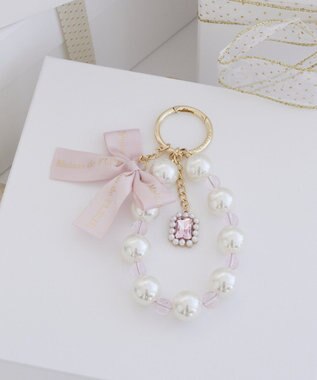 Maison de FLEUR ロゴリボンビッグパールビジューチャーム
