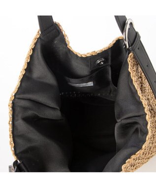 UNBILLION カシュカシュ cachecache / ベルトハンドルクロッシェトート カゴバッグ ブラック