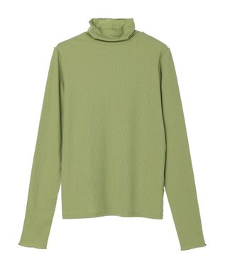 Green Parks カットリブタートルネックプルオーバー Light Green
