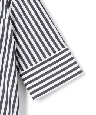 BEIGE， PERSIMMON / シャツワンピース Black Stripe