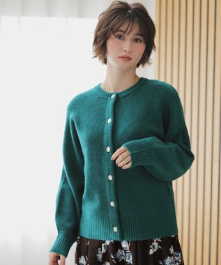 ANY SIS L 【前後着用可能】Airニット カーディガン グリーン