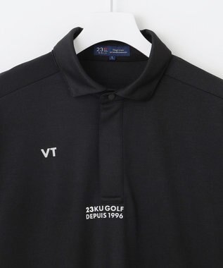 23区GOLF 【MEN】【キングサイズ/吸水速乾/UVカット】ポンチコンビポロシャツ ブラック系