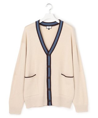 J.PRESS YORK STREET 【UNISEX】ハイゲージライン カーディガン アイボリー系